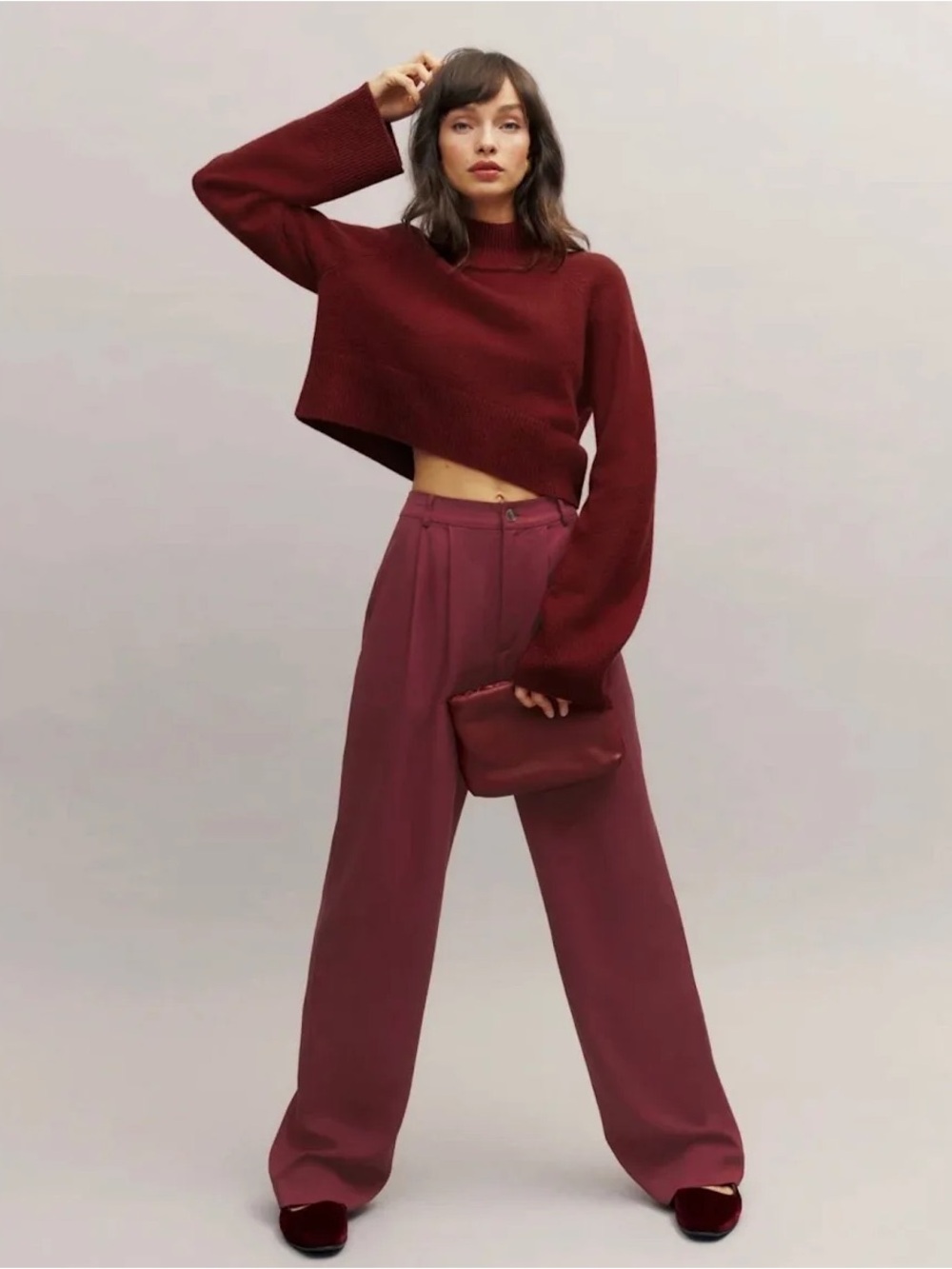 Reformation Mason Pant 14 Chianti Wide Leg TENCEL Trouser